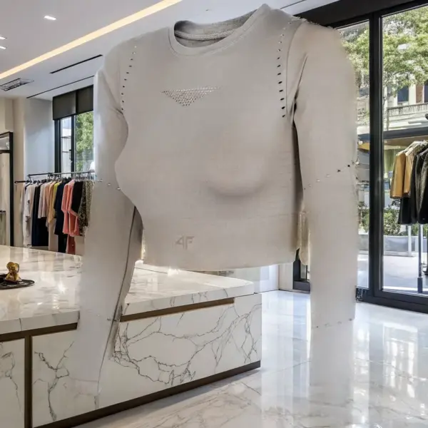 Beige Long Sleeve T-Shirt