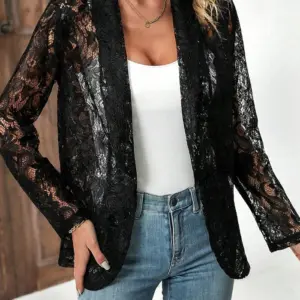 Delicate Lace Overlay Jacket