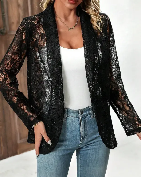 Delicate Lace Overlay Jacket
