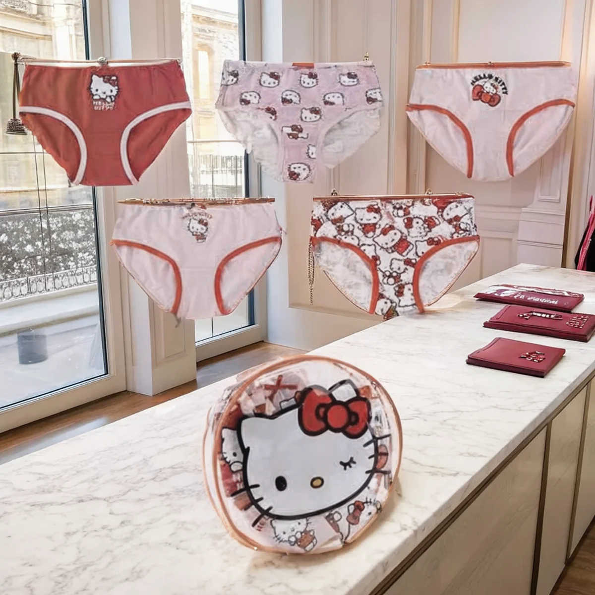 Girls Hello Kitty Underwear 5-Pack with Toiletry Bag - Multicolor