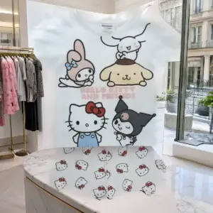 Girls Hello Kitty White Cotton Pajama Set