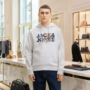Jack & Jones Jjgeplas Pullover Hoodie - Grey