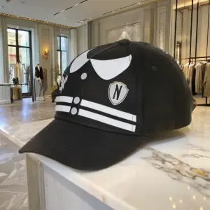 Kids' Wednesday Black Adjustable Cotton Baseball Cap