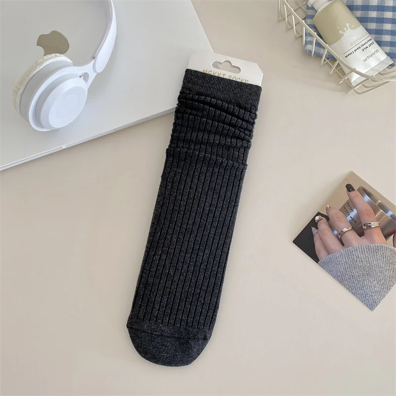 Ribbed Cotton Mid-Calf Socks - Image 2