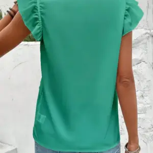 Ruffle Sleeve Short-Sleeved Blouse